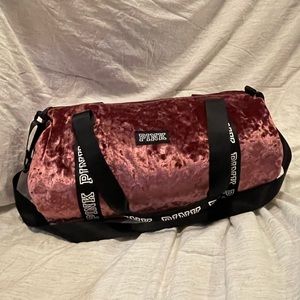 PINK Victoria Secret velvet pink duffel bag